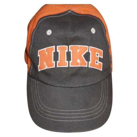 Nike Other - NIKE Kids Two-Tone Baseball Hat Cap Orange Grey Strapback Youth Adjustable